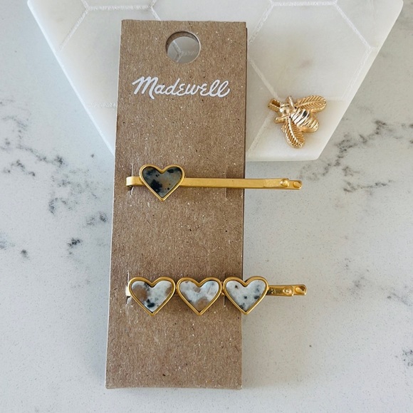 Madewell Two-Pack Stone Heart Hair Pins - Picture 3 of 12